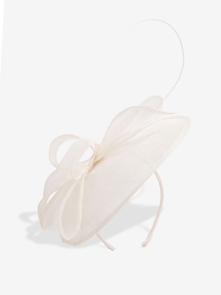 Jon Richard White Woven Bow Fascinator - Image 1 of 3 Jon Richard White Woven Bow Fascinator - Image 1 of 3
