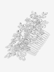 Jon Richard Silver Crystal Floral Hair Comb - Image 1 of 4