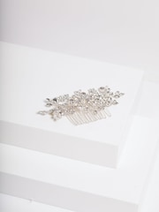 Jon Richard Silver Crystal Floral Hair Comb - Image 4 of 4