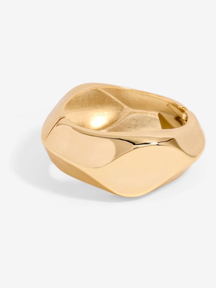 Jon Richard Gold Tone Angular Dome Cuff Bracelet - Image 1 of 7