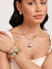 Jon Richard Gold Tone Angular Dome Cuff Bracelet - Image 5 of 7