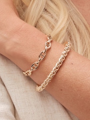 Jon Richard Gold Tone Polished Entwined Cuff Bracelet - Image 2 of 4