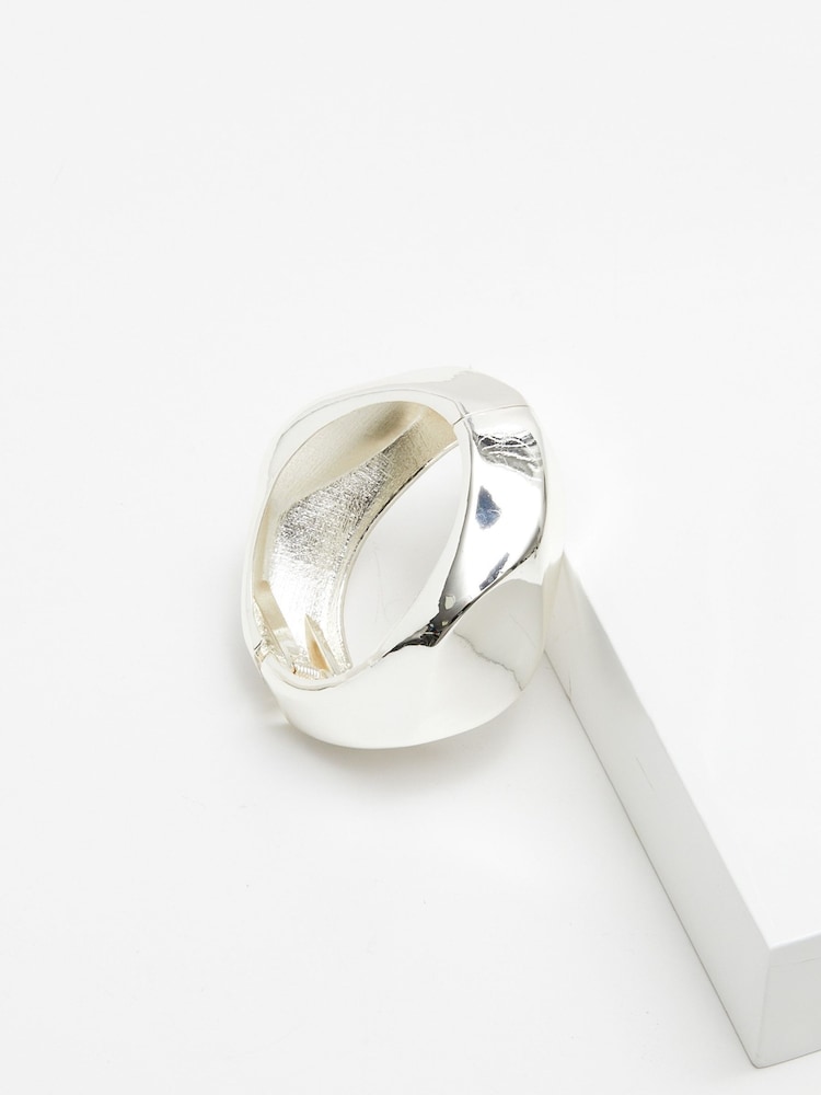 Jon Richard Silver Tone Angular Dome Cuff Bracelet - Image 2 of 2