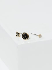 Jon Richard Gold Tone Jet Enamel Earrings 3 Pack - Image 2 of 4
