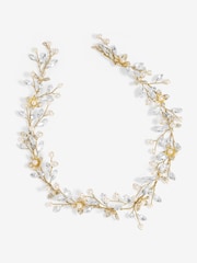 Jon Richard Gold Tone Pearl Crystal Floral Hair Vine - Image 1 of 4