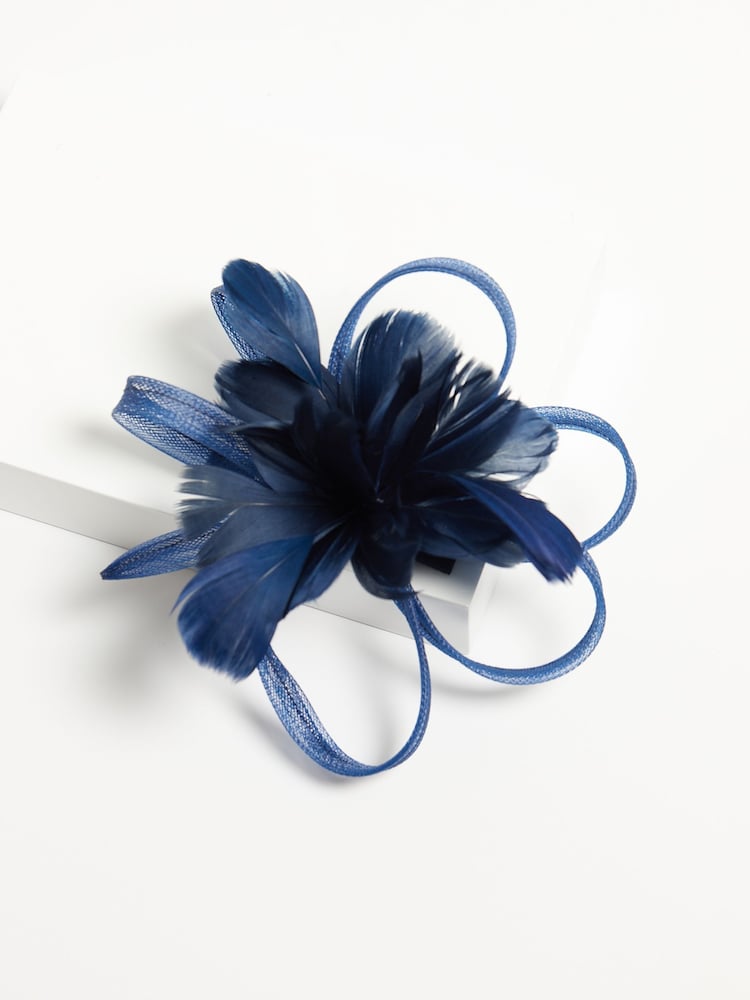 Jon Richard Blue Floral Clip Fascinator - Image 2 of 4