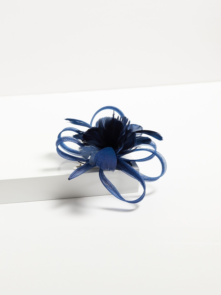 Jon Richard Blue Floral Clip Fascinator - Image 4 of 4