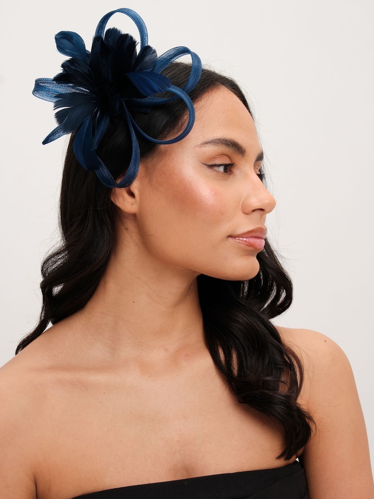 Jon Richard Blue Floral Clip Fascinator - Image 4 of 4 Jon Richard Blue Floral Clip Fascinator - Image 4 of 4