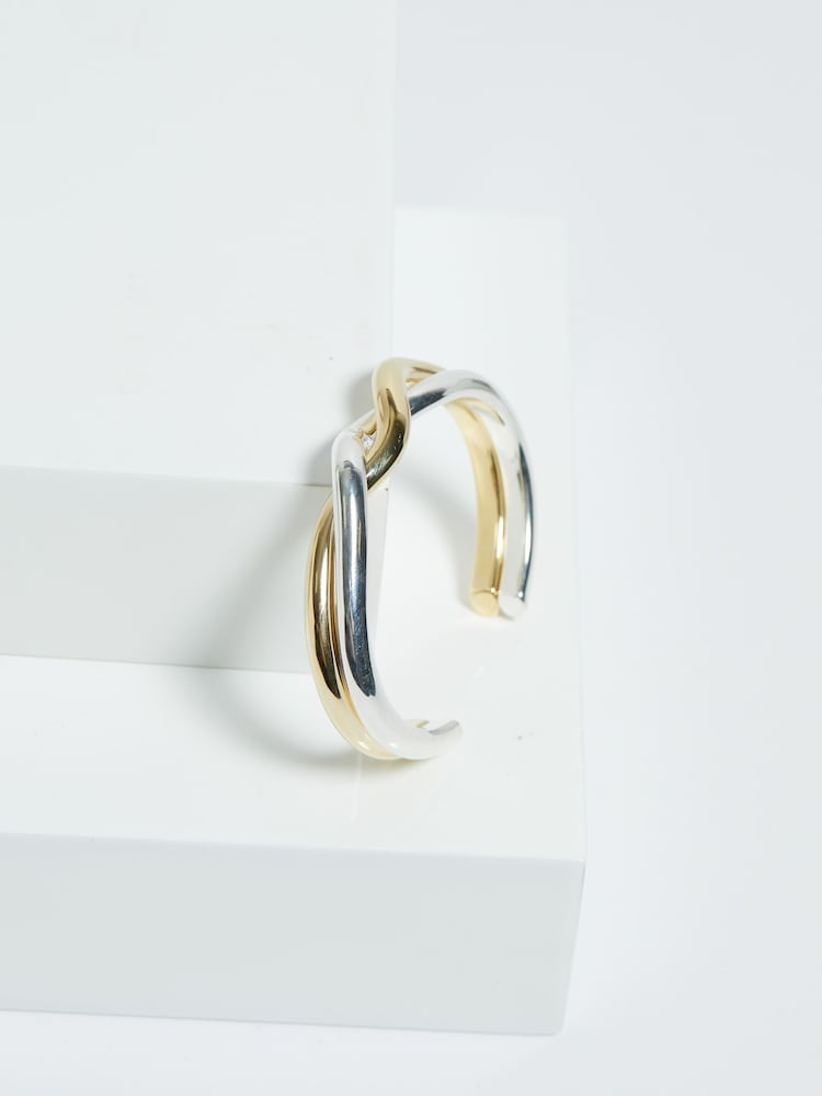 Jon Richard Silver Tone Two Tone Twisted Cuff Bracelet - Image 1 of 3