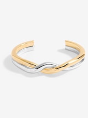 Jon Richard Silver Tone Two Tone Twisted Cuff Bracelet - Image 2 of 3