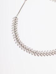 Jon Richard Silver Tone Cubic ZirconiaLeaf Adjustable Toggle Necklace - Image 3 of 3