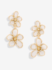 Jon Richard Gold Tone Mother Of Pearl Floral Earrings - Image 1 of 3