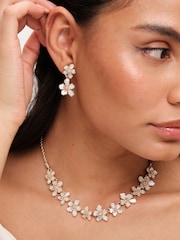 Jon Richard Gold Tone Mother Of Pearl Floral Earrings - Image 3 of 3