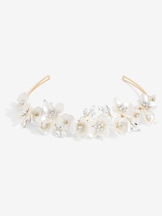 Jon Richard Gold Floral Crystal Headband - Image 1 of 4