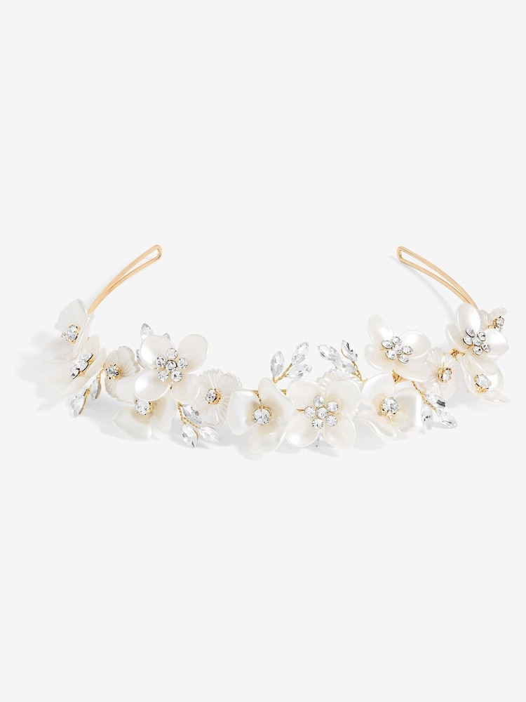Jon Richard Gold Floral Crystal Headband - Image 1 of 4
