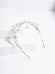 Jon Richard Gold Floral Crystal Headband - Image 2 of 4