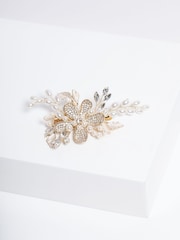 Jon Richard Gold Floral Pearl Hair Slide - Image 2 of 3