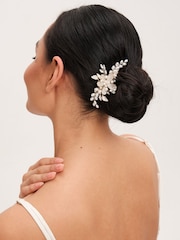 Jon Richard Gold Floral Pearl Hair Slide - Image 3 of 3
