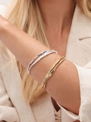 Jon Richard Silver Tone Polished Bangles 2 Pack - Image 3 of 3