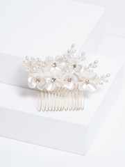 Jon Richard Gold Floral Crystal Hair Comb - Image 2 of 2