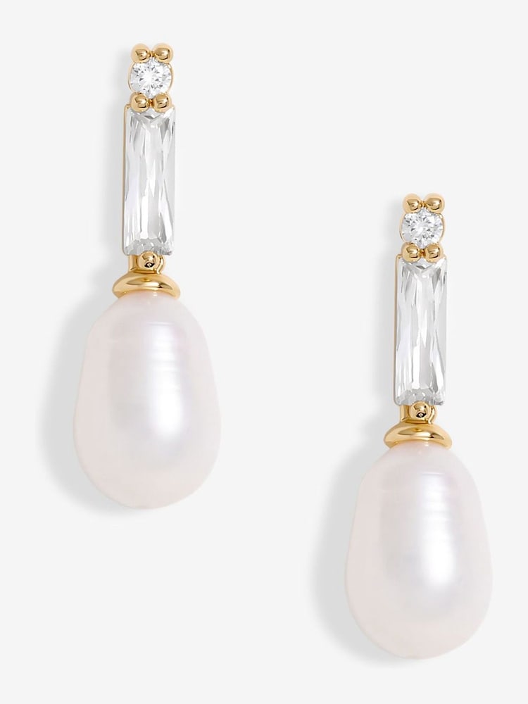 Jon Richard Silver Semi Precious Cubic Zirconia Drop Earrings - Image 1 of 4