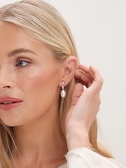 Jon Richard Silver Semi Precious Cubic Zirconia Drop Earrings - Image 4 of 4