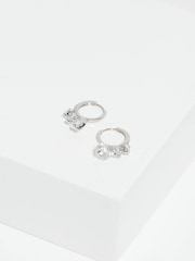 Jon Richard Silver Tone Cubic Zirconia Crystal Charm Earrings - Image 3 of 4