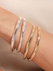 Jon Richard Silver Tone Hammered Polished Cuff Bracelet - Image 2 of 2