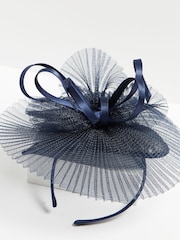 Jon Richard Blue Jon Richard Pleated Fascinator - Image 2 of 4