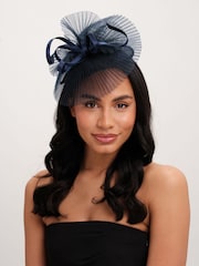 Jon Richard Blue Jon Richard Pleated Fascinator - Image 3 of 4