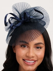 Jon Richard Blue Jon Richard Pleated Fascinator - Image 4 of 4