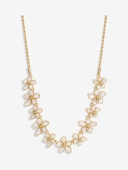 Jon Richard Gold Tone Mother Of Pearl Floral Necklace - Image 1 of 4
