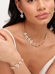 Jon Richard Gold Tone Mother Of Pearl Floral Necklace - Image 2 of 4