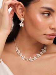 Jon Richard Gold Tone Mother Of Pearl Floral Necklace - Image 3 of 4