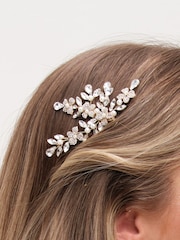Jon Richard Gold Pearl Crystal Floral Comb - Image 4 of 4