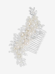 Jon Richard Silver Pearl Leaf Hair Comb - Image 1 of 3