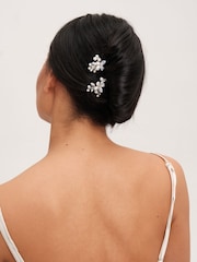 Jon Richard Gold Mother Of Pearl Floral Hair Pins - Image 4 of 4