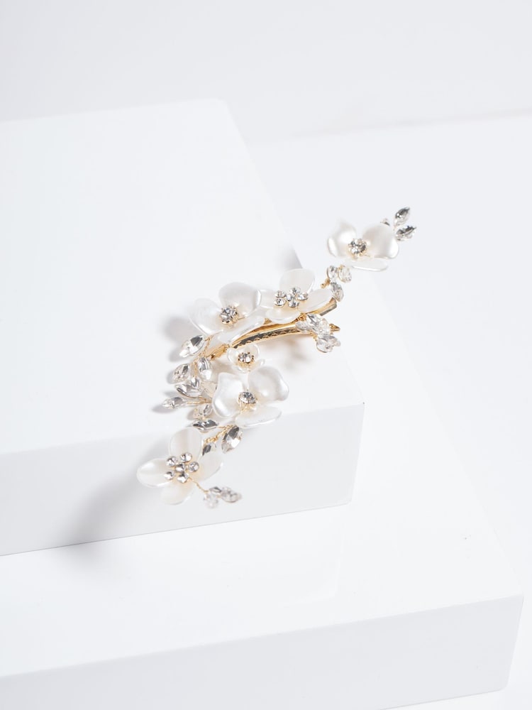 Jon Richard Gold Floral Crystal Hair Slide - Image 2 of 3