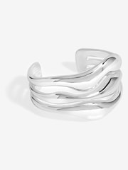 Jon Richard Silver Tone Multi Row Polished Cuff Bracelet - Image 1 of 3
