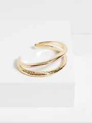 Jon Richard Gold Tone Hammered Polished Cuff Bracelet - Image 2 of 5