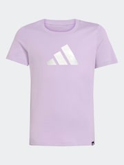 adidas Purple Everyday Glam Graphic Print Kids T-Shirt - Image 6 of 6