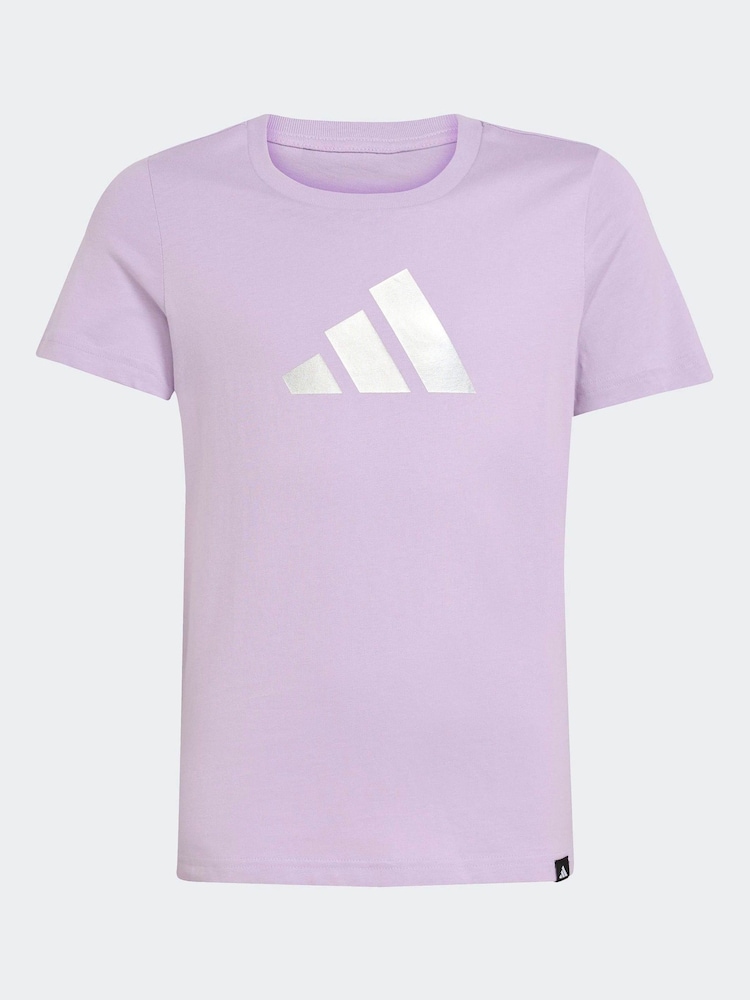 adidas Purple Everyday Glam Graphic Print Kids T-Shirt - Image 6 of 6 adidas Purple Everyday Glam Graphic Print Kids T-Shirt - Image 6 of 6