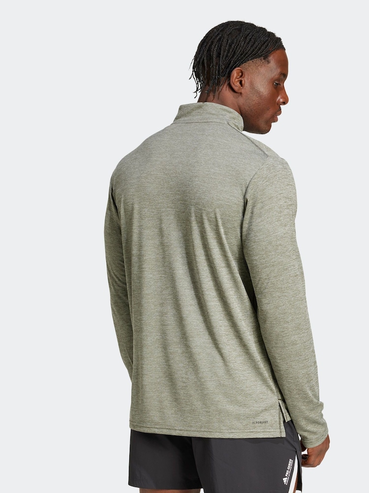 adidas Green Train Essentials Training Long Sleeve Sweatshirt - Image 2 of 6 adidas Green Train Essentials Training Long Sleeve Sweatshirt - Image 2 of 6
