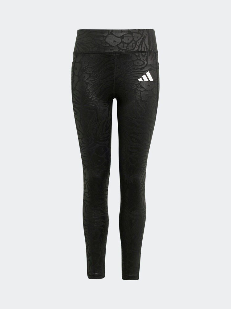 adidas Black All Sports Optime Animal Print Kids Leggings - Image 6 of 6 adidas Black All Sports Optime Animal Print Kids Leggings - Image 6 of 6