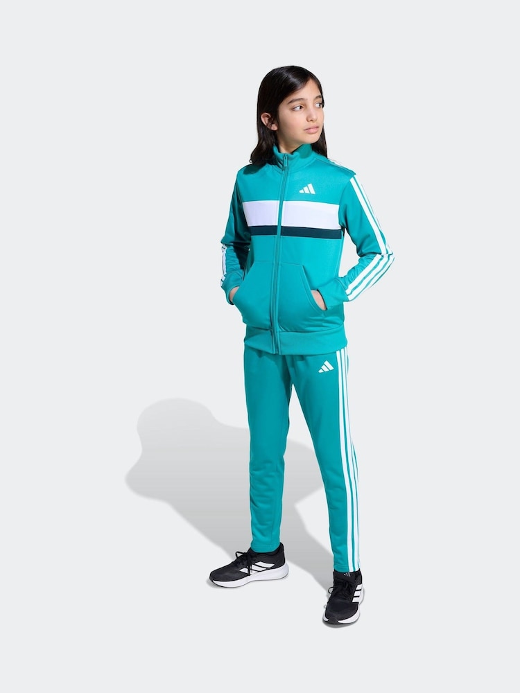 adidas Green Light Seasonal Essentials Tiberio 3-Stripes Tricot Tracksuit Kids - Image 1 of 5