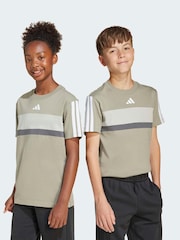 adidas Green Seasonal Essentials Tiberio 3-Stripes Kids T-Shirt - Image 1 of 6