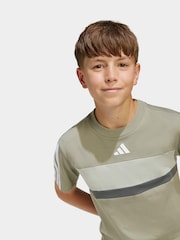 adidas Green Seasonal Essentials Tiberio 3-Stripes Kids T-Shirt - Image 4 of 6