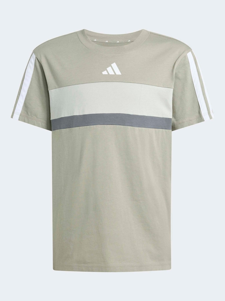 adidas Green Seasonal Essentials Tiberio 3-Stripes Kids T-Shirt - Image 6 of 6