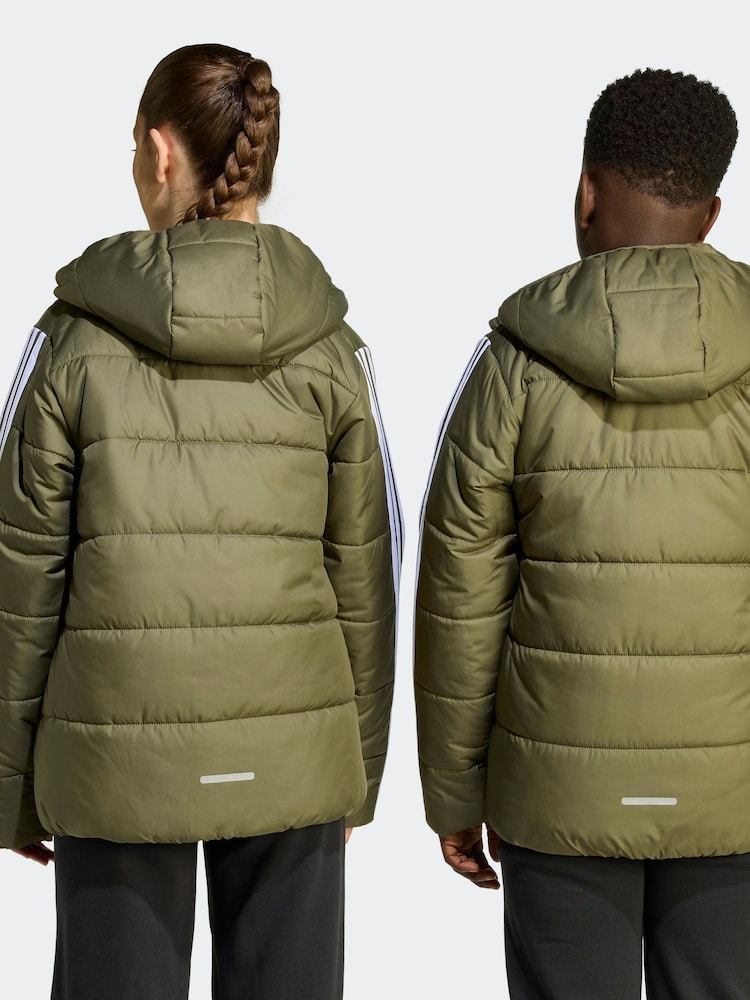 adidas Green Essentials 3-Stripes Padded Kids Jacket - Image 2 of 6