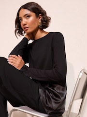 Friends Like These Black Satin Insert Tunic - Image 3 of 4